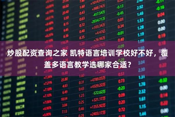 炒股配资查询之家 凯特语言培训学校好不好，覆盖多语言教学选哪家合适？